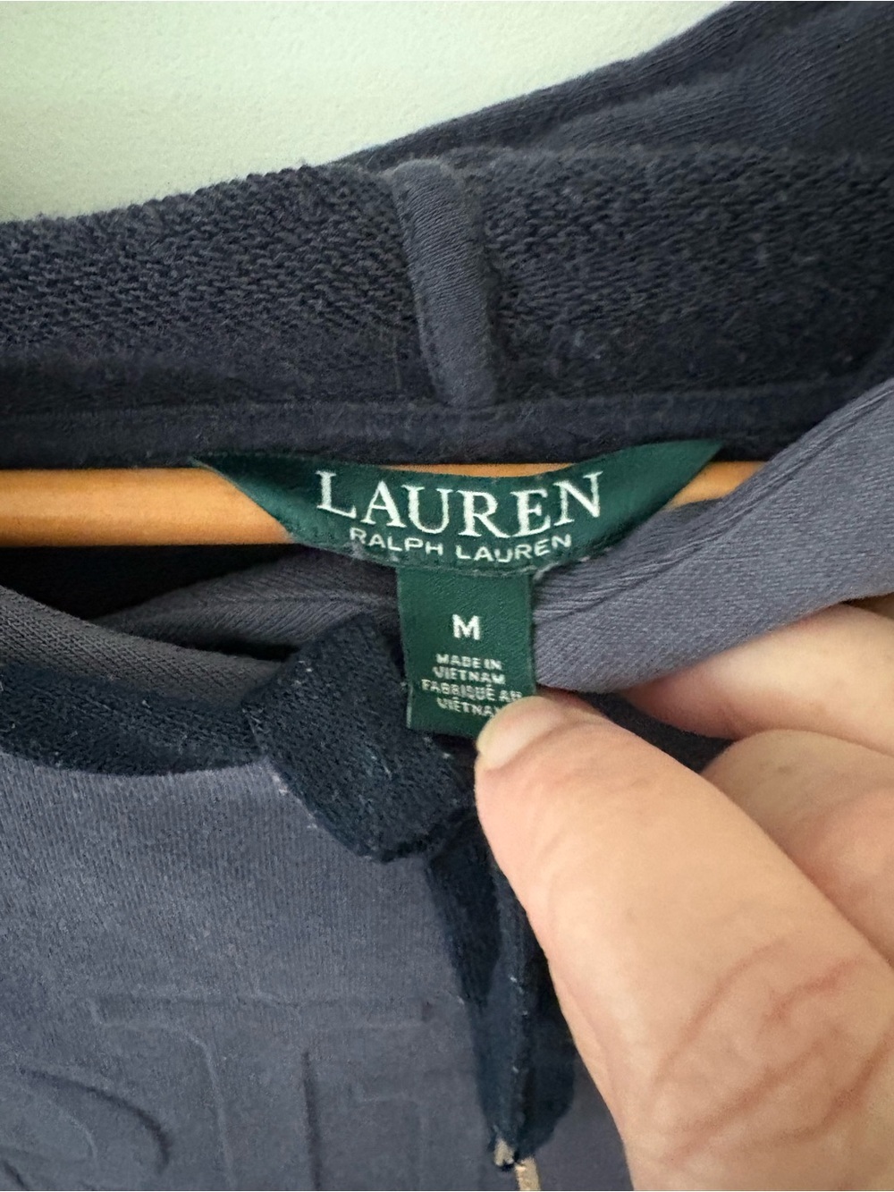 Ralph Lauren Navy RLL Embossed Hoodie. Size Medium. - Picture 3 of 10